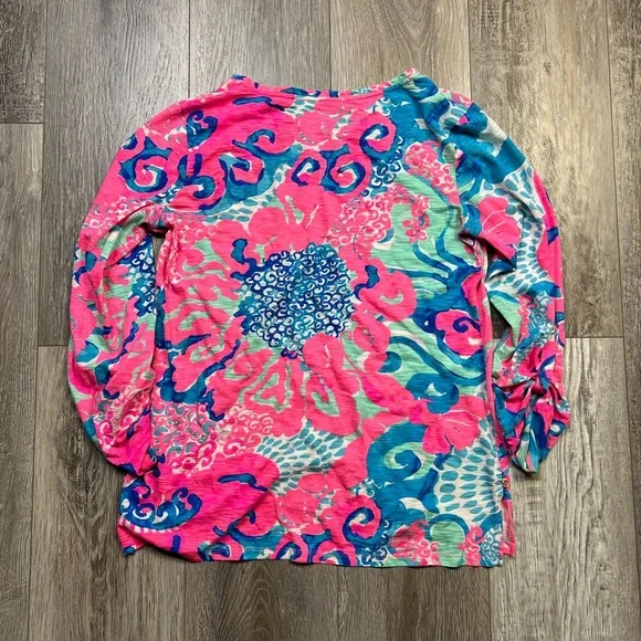 Lilly Pulitzer Women's Pink and Blue Shirt - Picture 2 of 11